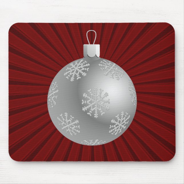 Starburst Stripes Ornament Mousepad, Dark Red Mouse Mat (Front)