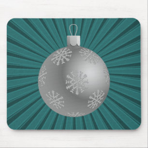 Starburst Stripes Ornament Mousepad, Teal Mouse Mat