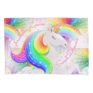 Starburst Unicorn Princess Rainbow Sweet Dreams Pillowcase