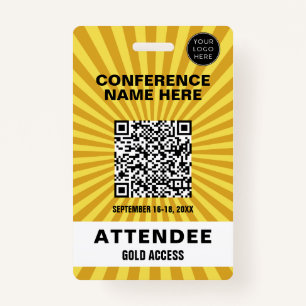 Starburst Yellow Conference Event Badge ID Badge