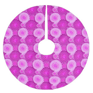 Starbursts and pinwheels, amethyst purple brushed polyester tree skirt