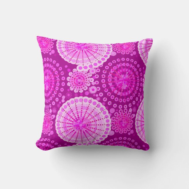 Starbursts and pinwheels, amethyst purple cushion (Front)