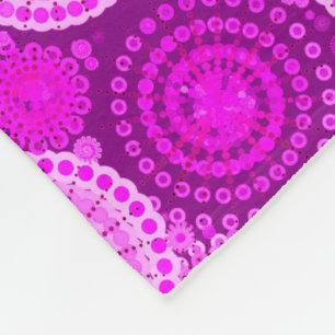 Starbursts and pinwheels, amethyst purple fleece blanket
