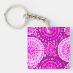 Starbursts and pinwheels, amethyst purple key ring