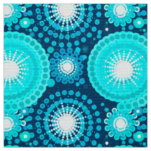 Starbursts and pinwheels, indigo and turquoise fabric