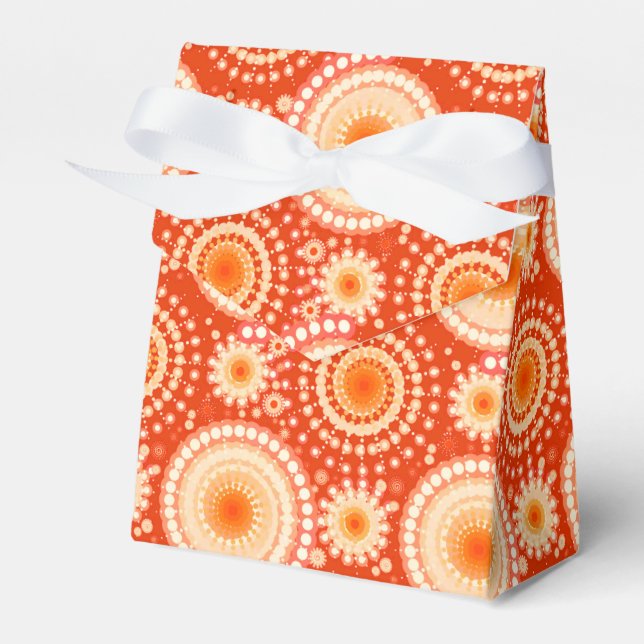 Starbursts and pinwheels, mandarin orange favour box (Front Side)