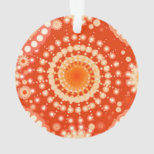 Starbursts and pinwheels, mandarin orange ornament