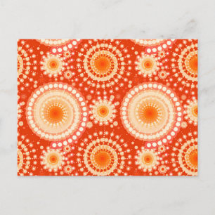 Starbursts and pinwheels, mandarin orange postcard
