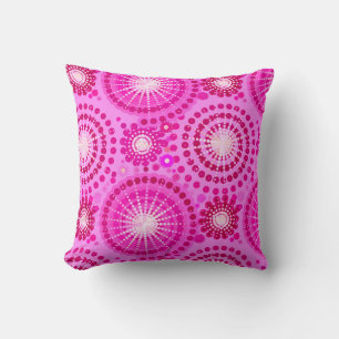 Starbursts and pinwheels, orchid and magenta cushion