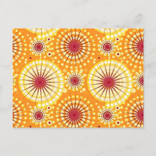 Starbursts and pinwheels, saffron and raisin postcard