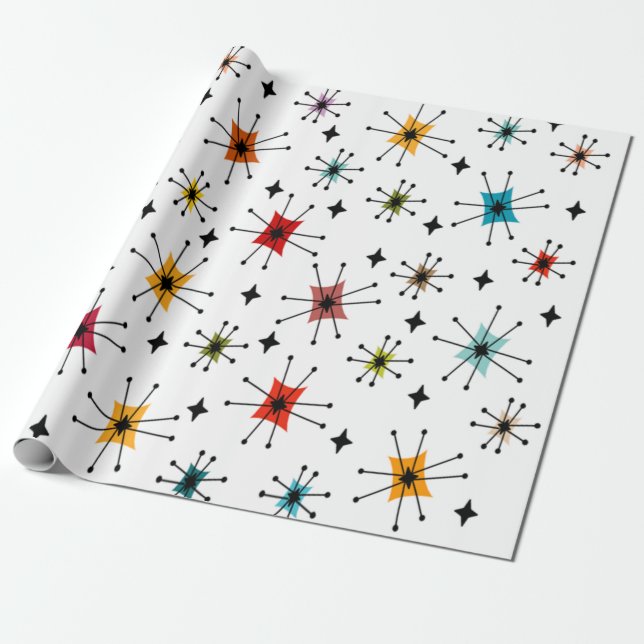 Starbursts and Stars Wrapping Paper (Unrolled)