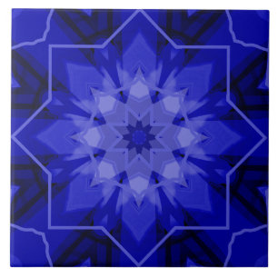 Starbursts out of the Gates Blue Ceramic Tile