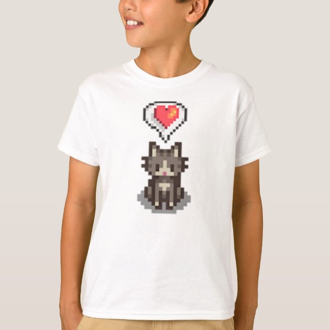 Stardew Valley Happy Grey Cat   T-Shirt (Front)