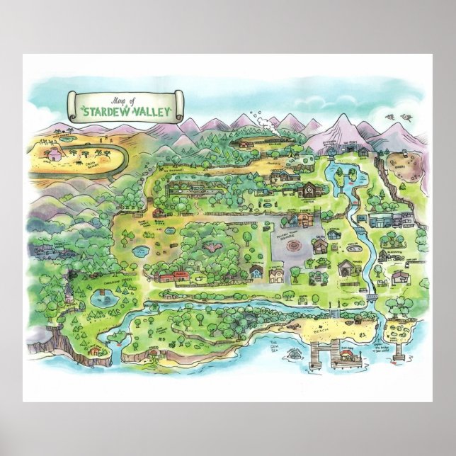 Stardew Valley Map Poster (Front)