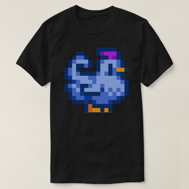 Stardew Valley Shane Blue Chicken Sticker &amp; Pi T-Shirt (Design Front)