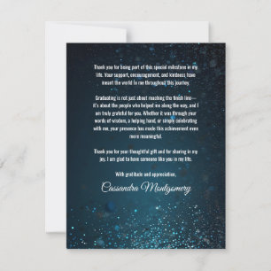 Stardust Blue Photo Graduation Thank You Card