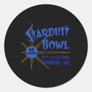 Stardust Bowl Retro Vintage Bowling Indiana Classic Round Sticker