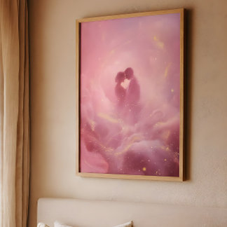 Stardust Embrace – Romantic Cosmic design  Poster