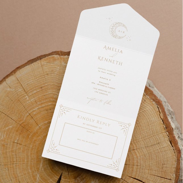 Stardust Monogram Wedding Invitations (Creator Uploaded)