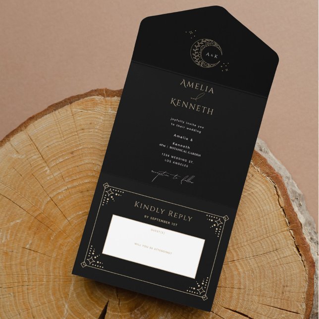 Stardust Monogram Wedding Invitations (Creator Uploaded)