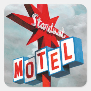 Stardust Motel Sign Square Sticker