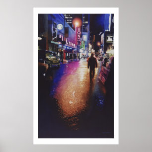 "Stardust" New York Scene Watercolor Painting Poster