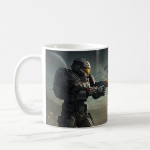 Starfall Explosion: Armored Space Warrior Coffee Mug
