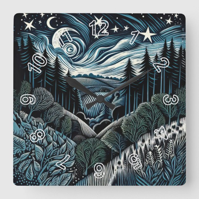 Starfall Square Wall Clock (Front)
