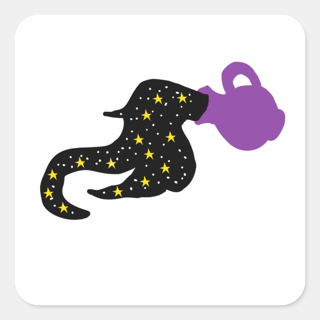 Starfield Galaxy Water Bearer Aquarius Square Sticker (Front)