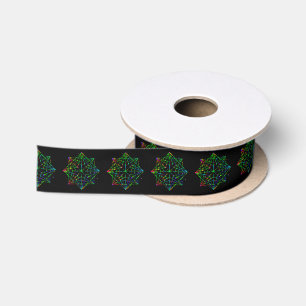 Starfield Kaleidoscope Design Satin Ribbon