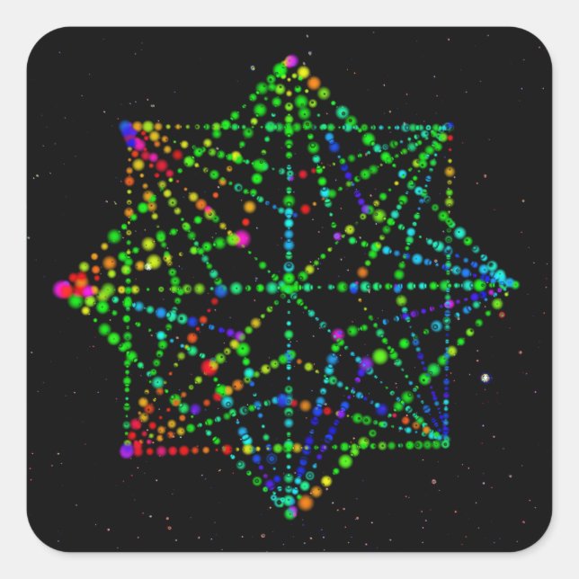 Starfield Kaleidoscope Design   Square Sticker (Front)