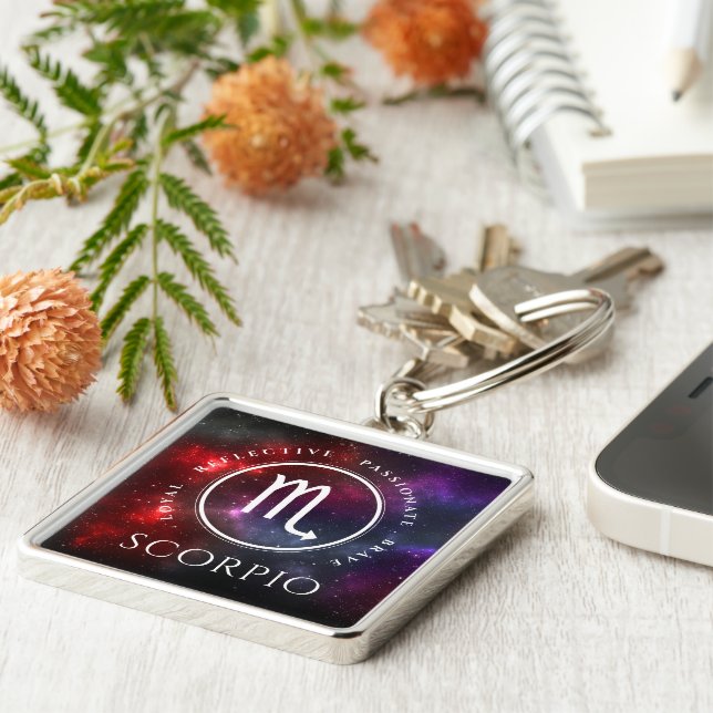 Starfield Scorpio Scorpion Western Zodiac Key Ring (Side)