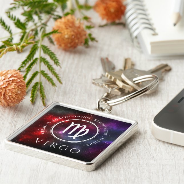 Starfield Virgo Maiden Western Zodiac Key Ring (Side)