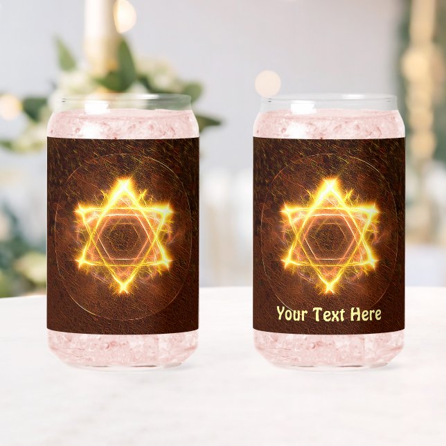 Starfire Fractal Magen David Can Glass (Insitu (Wedding))