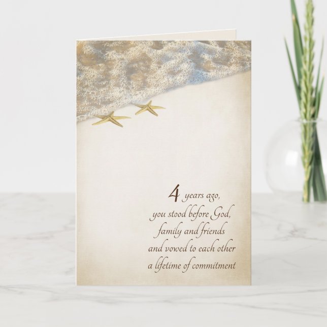 Starfish 4th Anniversary Card (Front)