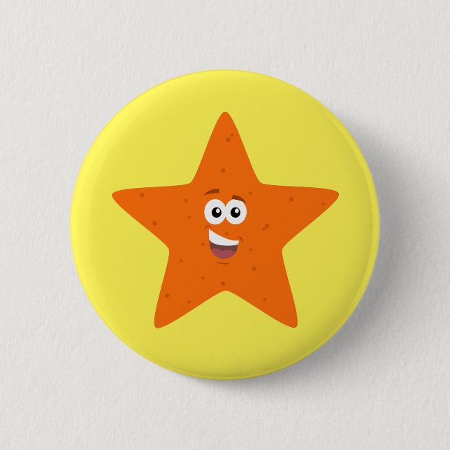 Starfish 6 Cm Round Badge (Front)
