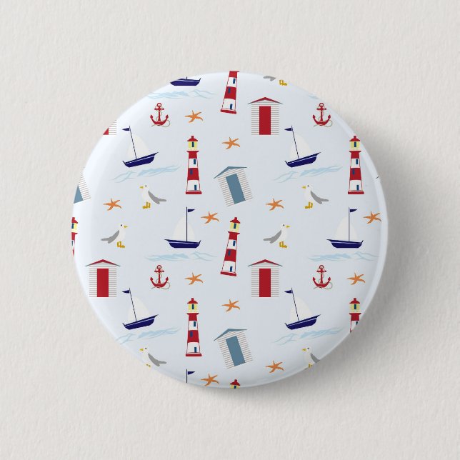 starfish 6 cm round badge (Front)
