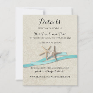 Starfish and Aqua Ribbon Reception card