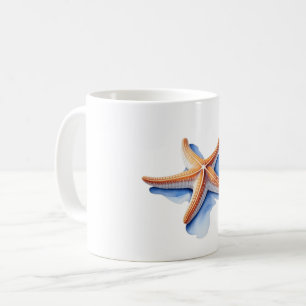 Starfish and Blue Silhouette Coffee Mug