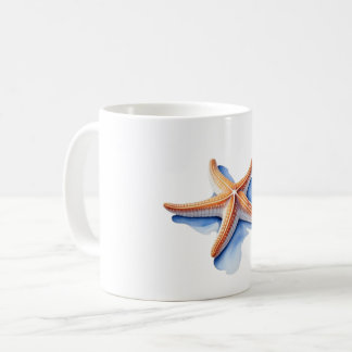 Starfish and Blue Silhouette Coffee Mug