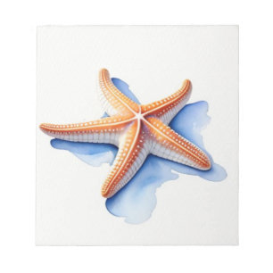 Starfish and Blue Silhouette Notepad