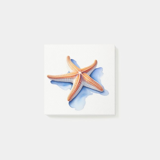 Starfish and Blue Silhouette Post-it Notes (Front)