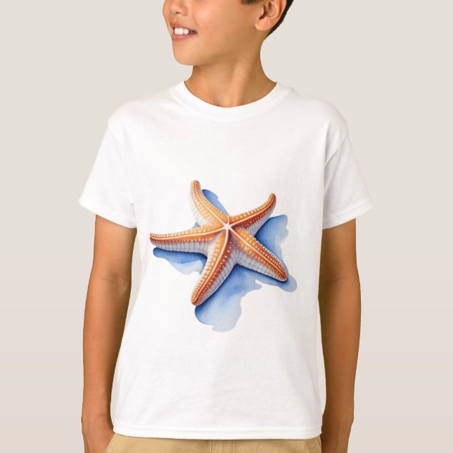 Starfish and Blue Silhouette T-Shirt (Front)