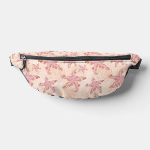 Starfish and Coral Pink Pastel Pattern Bum Bags