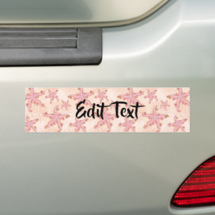 Starfish and Coral Pink Pastel Pattern Bumper Sticker
