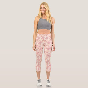 Starfish and Coral Pink Pastel Pattern Capri Leggings