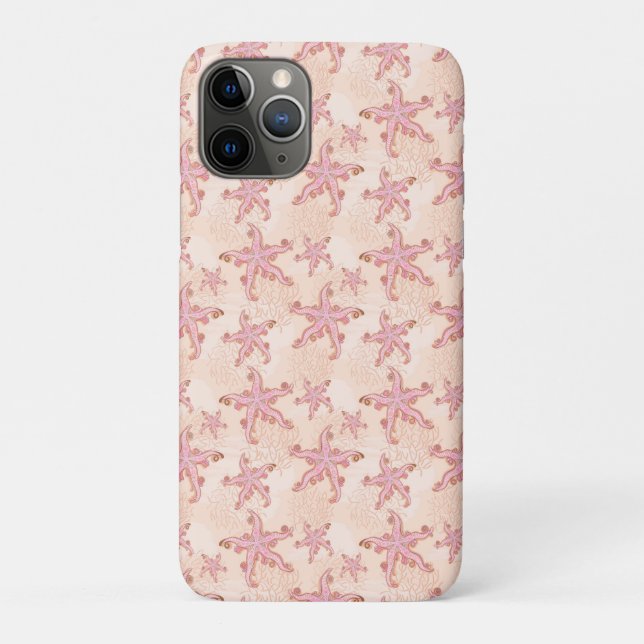 Starfish and Coral Pink Pastel Pattern Case-Mate iPhone Case (Back)