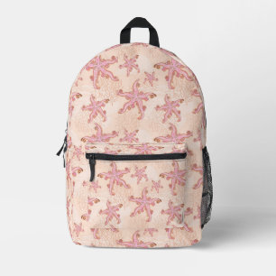 Starfish and Coral Pink Pastel Pattern Duffle Bag