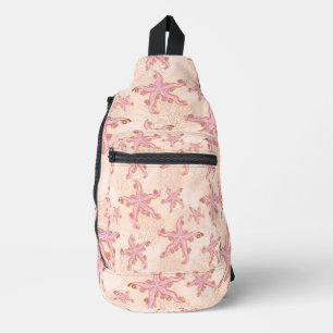Starfish and Coral Pink Pastel Pattern Duffle Bag