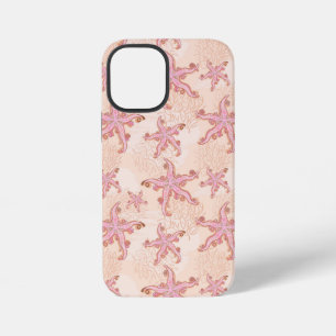 Starfish and Coral Pink Pastel Pattern iPhone 12 Mini Case